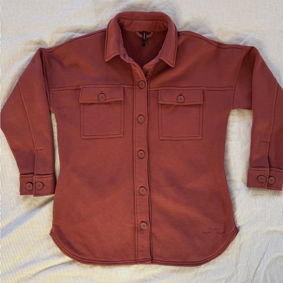 LAZYPANTS NWOT WOMEN’S TERRY FLEECE SHACKET/ terracotta - Picture 11 of 14